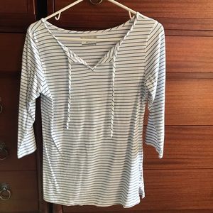 3/4 Sleeve Pinstripe Top